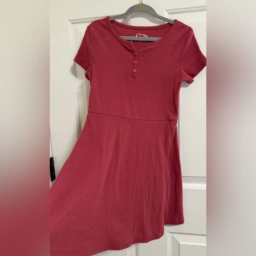 Art Class‎ Ribbed Knit Skater Henley Dress, Size M (8)
